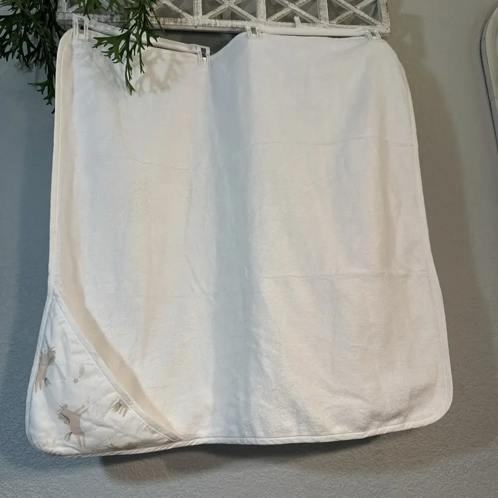 Pottery Barn Kids 100% Organic Cotton‎ Hooded Cotton Towel With Unicorns Girl